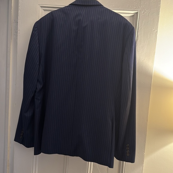 Men’s Lauren by Ralph Lauren Navy Pinstripe Suit Size 48R - Picture 5 of 6
